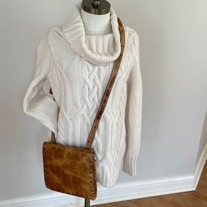 Patricia Nash metallic gold/rose gold crossbody with grommets